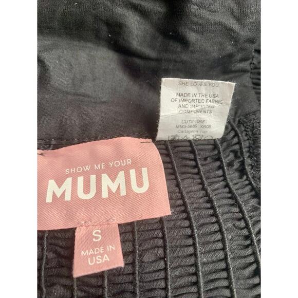 Show Me Your Mumu Cartagena Top in Black Poplin Small Lined Stretch Summer Beach - Picture 3 of 3